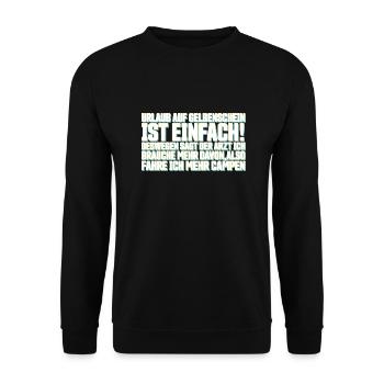Lustiger Spruch - Unisex Pullover - Schwarz - Vorne - Alina (178cm) & Michal (187cm)