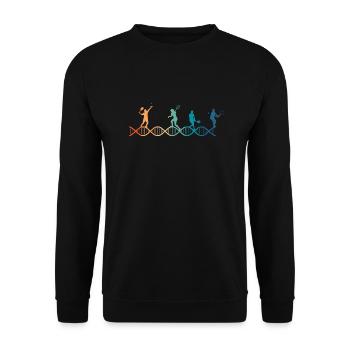 Tennis liegt in meiner DNA - Unisex Pullover - Schwarz - Vorne - Alina (178cm) & Michal (187cm)