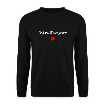 Chéri d’amour - Sweat-shirt Unisexe - noir - Devant - Alina (178cm) & Michal (187cm)