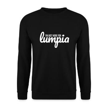 I'm Just Here For The Lumpia - Lustiges Lumpia - Unisex Sweatshirt - black - Front - Alina (178cm) & Michal (187cm)