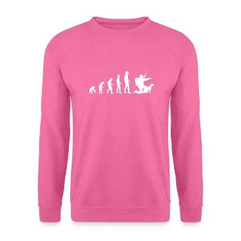 Evolution Jagdmann Humor Jäger Lustig - Unisex Pullover - Pink - Vorne