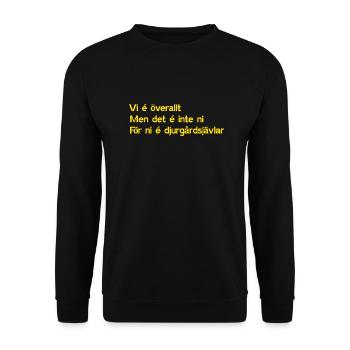 We're everywhere because you're Djurgården bastards - Unisex Sweatshirt - black - Front - Alina (178cm) & Michal (187cm)