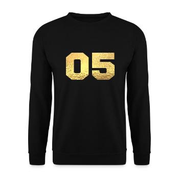 Number 5 Gold Glitter - 5th Anniversary - Unisex Sweatshirt - black - Front - Alina (178cm) & Michal (187cm)