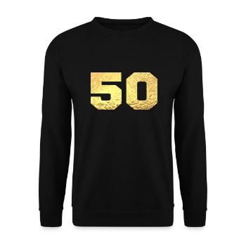 Number 50 Gold Glitter - 50th Anniversary - Unisex Sweatshirt - black - Front - Alina (178cm) & Michal (187cm)