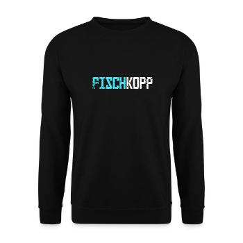 Fischkopp Fisch Fischkopf Küste Angler Fischer - Unisex Pullover - Schwarz - Vorne - Alina (178cm) & Michal (187cm)