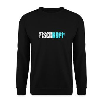 Fischkopp Fisch Fischkopf Küste Angler Fischer - Unisex Pullover - Schwarz - Vorne - Alina (178cm) & Michal (187cm)