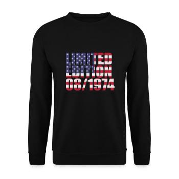 50th Birthday Limited Edition USA 08/1974 - Unisex Sweatshirt - black - Front - Alina (178cm) & Michal (187cm)