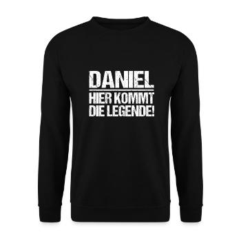 Prénom Daniel - Sweat-shirt Unisexe - noir - Devant - Alina (178cm) & Michal (187cm)