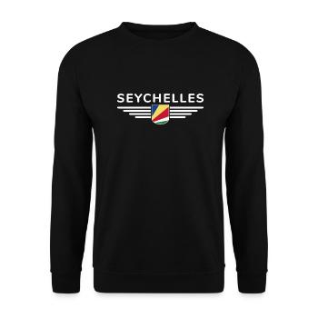 Seychelles fans: T-shirts for island dreams - Unisex Sweatshirt - black - Front - Alina (178cm) & Michal (187cm)