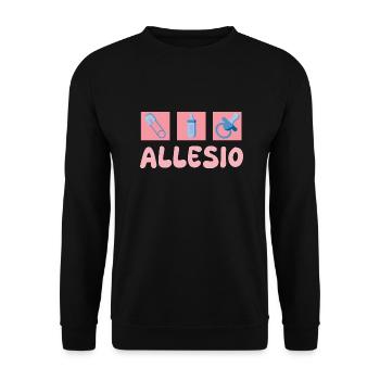 Pacifier Allesio - Unisex Sweatshirt - black - Front - Alina (178cm) & Michal (187cm)