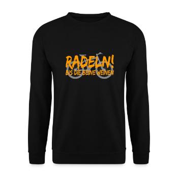 Fahrrad Spruch Geschenkidee Radsport - Unisex Pullover - Schwarz - Vorne - Alina (178cm) & Michal (187cm)