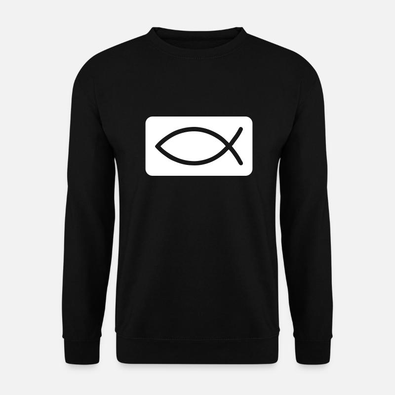 Fisch Christlich Jesus - Unisex Pullover - Schwarz