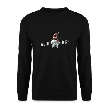 Summer Sucks – Snowman Rules - Unisex Pullover - Schwarz - Vorne - Alina (178cm) & Michal (187cm)