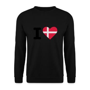 I love Dänemark - Unisex Pullover - Schwarz - Vorne - Alina (178cm) & Michal (187cm)