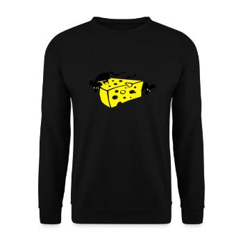Mouse and Cheese - Unisex Pullover - Schwarz - Vorne - Alina (178cm) & Michal (187cm)