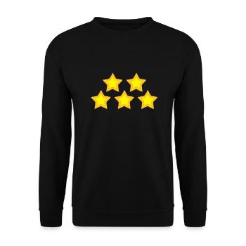 Fünf Sterne / Five Stars / 5 Sternchen - Unisex Pullover - Schwarz - Vorne - Alina (178cm) & Michal (187cm)