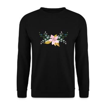 FLOWER - Unisex Sweatshirt - black - Front - Alina (178cm) & Michal (187cm)