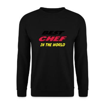 Best chef in the world - Unisex Pullover - Schwarz - Vorne - Alina (178cm) & Michal (187cm)