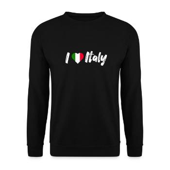 J'adore l'Italie Italie disant avec coeur vacances - Sweat-shirt Unisexe - noir - Devant - Alina (178cm) & Michal (187cm)