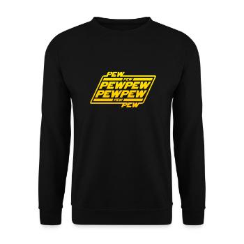 Pew Pew Pew - Unisex Pullover - Schwarz - Vorne - Alina (178cm) & Michal (187cm)