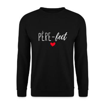 père-fect - Sweat-shirt Unisexe - noir - Devant - Alina (178cm) & Michal (187cm)