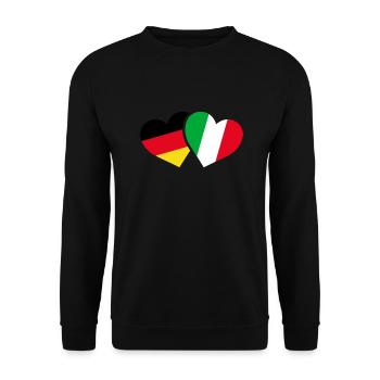 Germany Italy Flag Heart Love - Unisex Sweatshirt - black - Front - Alina (178cm) & Michal (187cm)