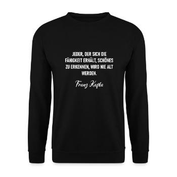Zitieren Geschenk Franz Kafka Schriftsteller - Unisex Pullover - Schwarz - Vorne - Alina (178cm) & Michal (187cm)