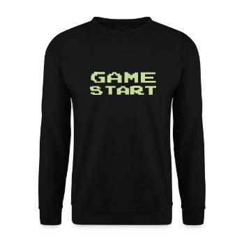 Game Start - Unisex Sweatshirt - black - Front - Alina (178cm) & Michal (187cm)