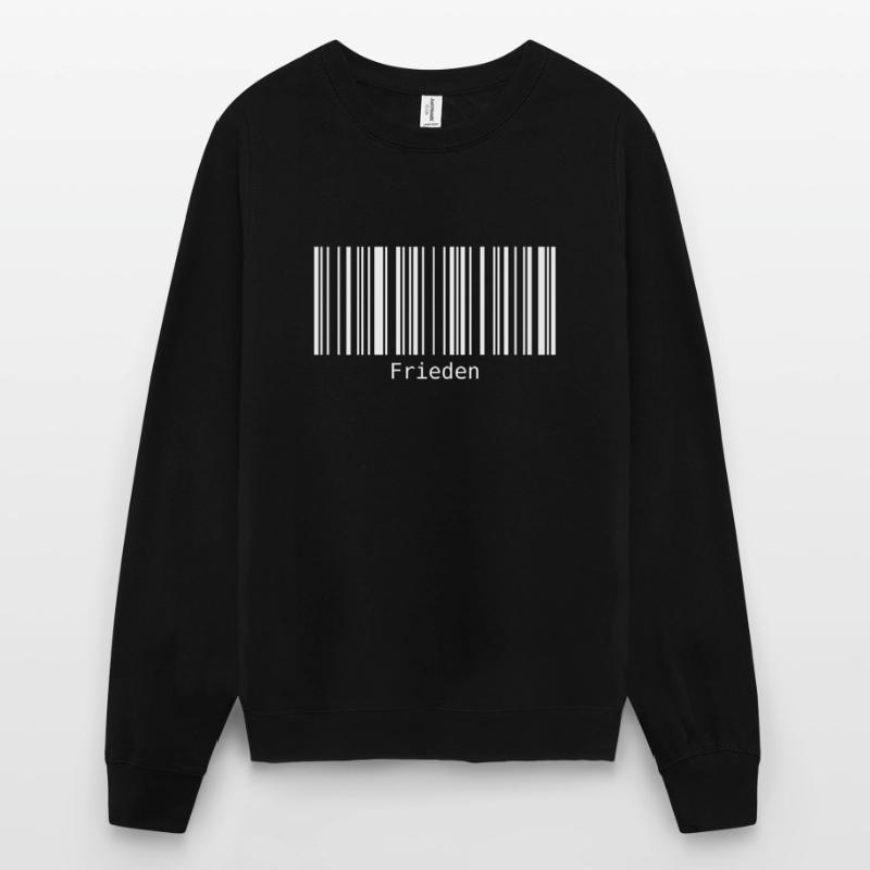 Frieden Barcode Friedenszeichen Strichcode Symbol Unisex Pullover