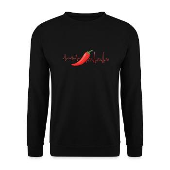 Chilischote - Unisex Pullover - Schwarz - Vorne - Alina (178cm) & Michal (187cm)