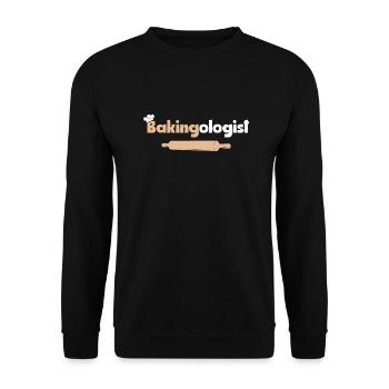 Bakingologist Baking Cake Cookie Pastry - Unisex Sweatshirt - black - Front - Alina (178cm) & Michal (187cm)