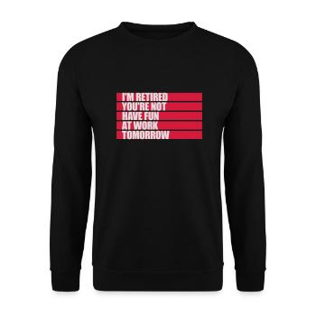 have fun at work - Unisex Pullover - Schwarz - Vorne - Alina (178cm) & Michal (187cm)