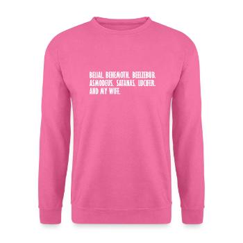 Satan et ma femme - Sweat-shirt Unisexe - rose - Devant