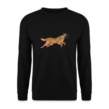 Malinois Belgian Shepherd Mechelaar Dog - Unisex Sweatshirt - black - Front - Alina (178cm) & Michal (187cm)