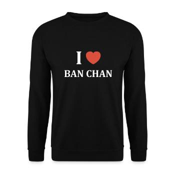 i love ban chan - Sweat-shirt Unisexe - noir - Devant - Alina (178cm) & Michal (187cm)