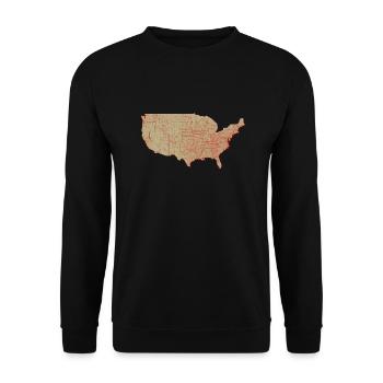 Karte bezirke der vereinigten staaten von amerika - Unisex Pullover - Schwarz - Vorne - Alina (178cm) & Michal (187cm)