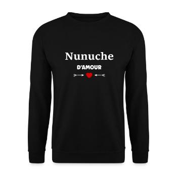Nunuche d'amour - Sweat-shirt Unisexe - noir - Devant - Alina (178cm) & Michal (187cm)