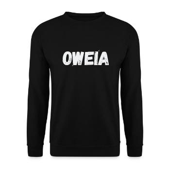 Oweia - Unisex Pullover - Schwarz - Vorne - Alina (178cm) & Michal (187cm)