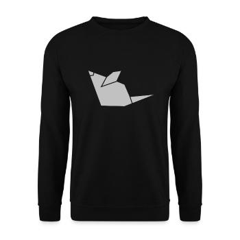 little mouse origami - Unisex Sweatshirt - black - Front - Alina (178cm) & Michal (187cm)