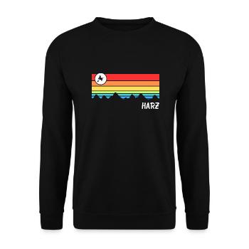 Harz Gebirge Sachsen-Anhalt Brocken Urlaub - Unisex Pullover - Schwarz - Vorne - Alina (178cm) & Michal (187cm)