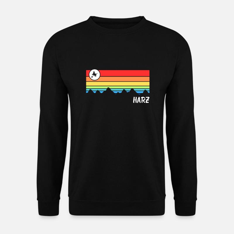 Harz Gebirge Sachsen-Anhalt Brocken Urlaub - Unisex Pullover - Schwarz