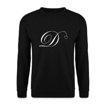 Heart Calligraphy Letter - Unisex Sweatshirt - black - Front - Alina (178cm) & Michal (187cm)