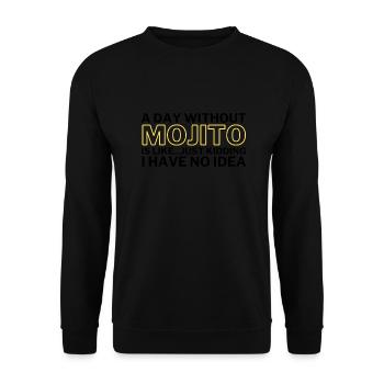 Mojito Funny A Day Without Mojito - Unisex Sweatshirt - black - Front - Alina (178cm) & Michal (187cm)