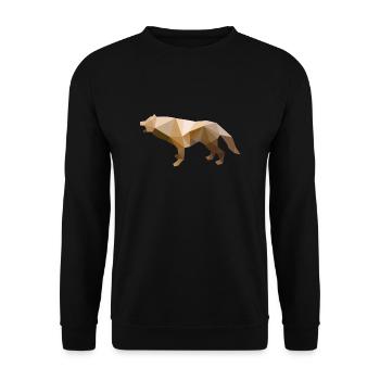 Wilder Wolf Polygon Wilde Tier Wandern Natur Seele - Unisex Pullover - Schwarz - Vorne - Alina (178cm) & Michal (187cm)