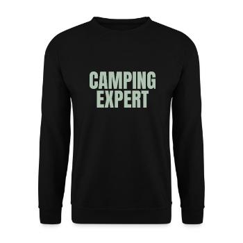 Camping expert - Unisex Sweatshirt - black - Front - Alina (178cm) & Michal (187cm)
