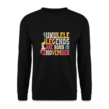 ukulele legends are born in November - Unisex Sweatshirt - black - Front - Alina (178cm) & Michal (187cm)