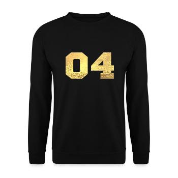 Number 4 Gold Glitter - 4th Anniversary - Unisex Sweatshirt - black - Front - Alina (178cm) & Michal (187cm)