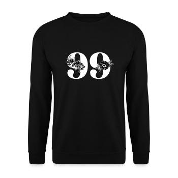 Number 99 Black Floral - 99th Floral Birthday - Unisex Sweatshirt - black - Front - Alina (178cm) & Michal (187cm)