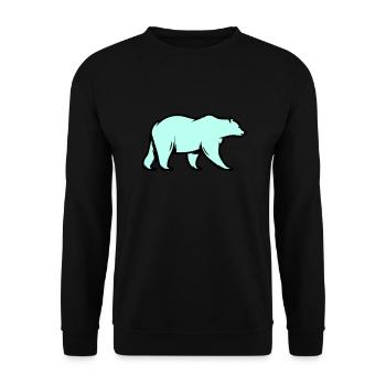 Ours blanc - Sweat-shirt Unisexe - noir - Devant - Alina (178cm) & Michal (187cm)