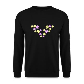 Many Pretty Flowers Colorful Decorative Pattern Beautiful - Unisex Sweatshirt - black - Front - Alina (178cm) & Michal (187cm)